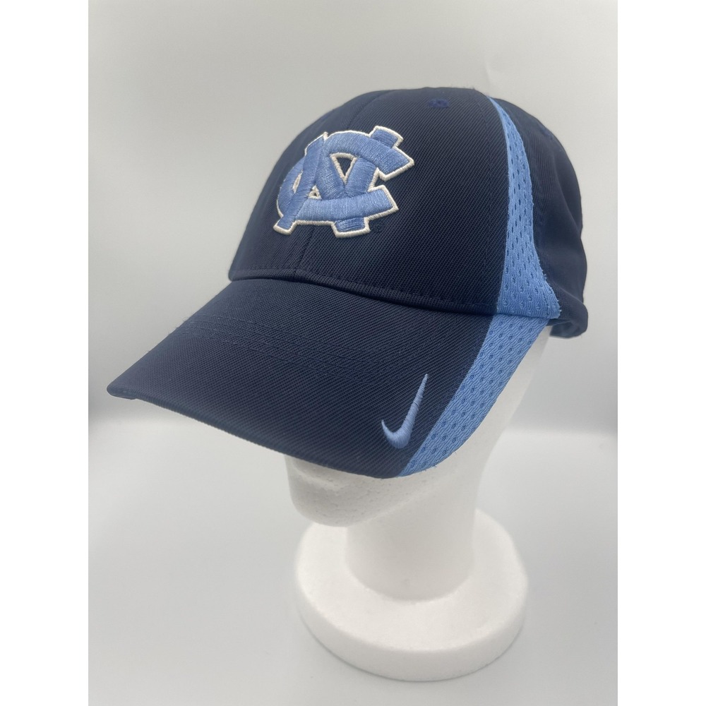 Nike Team North Carolina Tar Heels Hat Navy Blue Mesh Stretch Fit Cap M/L